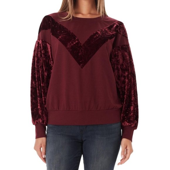 William Rast Hannah Sweatshirt w/ Velvet Detail
